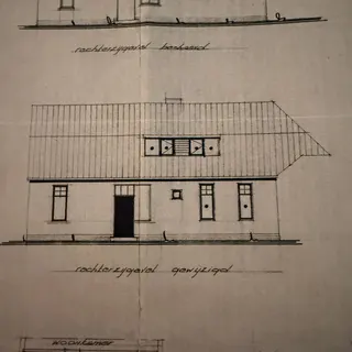 Oude bouwtekening: voorgevel